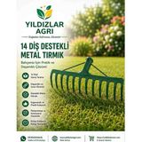 14 Diş Destekli Metal Tırmık (Sapsız) - BHCALT