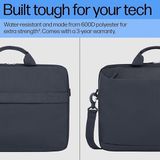 14 Inç Laptop Evrak Çantası, Geri Dönüşümlü 600D Polyester, 8l, Dolgulu Bölme, Su Geçirmez, Çıkarılabilir Omuz Askısı, Gri