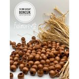 14 mm Ahşap Boncuk (50 gr 47 Adet)Geniş Delik Çapı 6 mm Makrome Çanta Bileklik Takı Renkli - Taba - Kahve