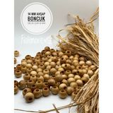14 mm Ahşap Boncuk (50 gr 47 Adet)Geniş Delik Çapı 6 mm Makrome Çanta Bileklik Takı Renkli