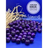 14 mm Ahşap Boncuk (50 Gram 50 Adet) Dar Delik Çapı 4 mm Makrome Çanta Bileklik Takı Renkli - Mor