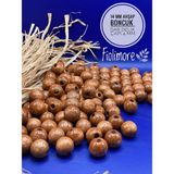 14 mm Ahşap Boncuk (50 Gram 50 Adet) Dar Delik Çapı 4 mm Makrome Çanta Bileklik Takı Renkli - Taba - Kahve