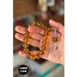 14 MM Küre Sarı 17'lik Cam Tesbih