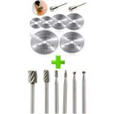 14 Parça Ahşap Oyma Şekil Verme Testere Bıçak Dremel Gravür Uç Set - Altın