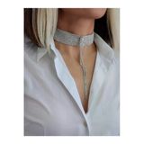 14 Sıralı Zincir Dokuma Sallantılı Vücut Tasma Choker El Yapımı Kolye