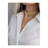14 Sıralı Zincir Dokuma Sallantılı Vücut Tasma Choker Gold El Yapımı Kolye