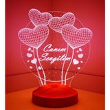 14 Şubat Hediyesi Canım Sevgilim, Sevgililer Günü Hediyesi Balon Kalpler Küre 3 Boyutlu 3D Led Lamba Gece ve Masa Lambası
