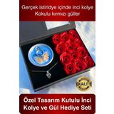 14 Şubat Özel Gün Sevgiliye Kutulu İnci Kolye Seti Arkadaşa Anneye Hediye Gül İstiridye Seti Tasarım