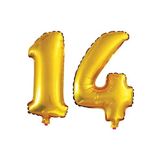 14 Yaş Sayı Folyo Balon Gold 40 İnç 100 cm