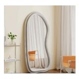 140 cm Kadife Kumaş Çerçeveli Dekoratif Duvar Boy Aynası - Konsol Üstü Salon Aynası