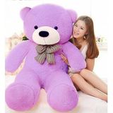 140 Cm Papyonlu Lila Büyük Ayıcık PELUŞ AYI (%100 Yerli)