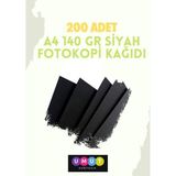 140 Gr A4 Siyah Fotokopi Kağıdı 200 Adet Siyah kağıt