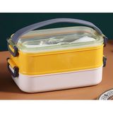 1400 ml Sarı Paslanmaz Çelik Yemek Kabı - Beslenme Kabı