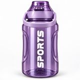 1400 ML Sports Matara, Tutma Saplı Ölçekli BPA Free Plastik Su Şişesi,Mor