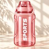 1400 ML Sports Matara, Tutma Saplı Ölçekli BPA Free Plastik Su Şişesi,Pembe