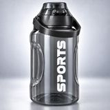 1400 ML Sports Matara, Tutma Saplı Ölçekli BPA Free Plastik Su Şişesi,Siyah