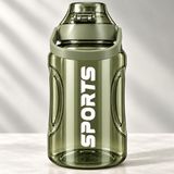1400 ML Sports Matara, Tutma Saplı Ölçekli BPA Free Plastik Su Şişesi,Yeşil