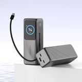 140W Süper Hızlı Şarj 30000Mah Powerbank Type C Dahili Kablo 3 Çıkışlı, Led Ekran, Laptop Uyumlu