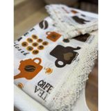 140x170 Raşel Leke Tutmaz Güpürlü Masa/Sofra örtüsü COFFEE BHT017