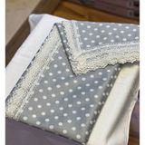 140x170 Raşel Leke Tutmaz Güpürlü Masa/Sofra örtüsü GRİ BHT016