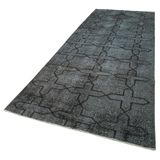 140x386 cm Geometrik Halı Siyah Geometrik Yün El Dokuma Modern Geometrik Etnik Eskitme Desenli Boho Oturma Odası Salon Yolluk Koridor Mutfak Halısı