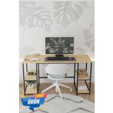 140x50 cm Metal Çalışma Bilgisayar Ofis Masası Kitaplıklı