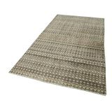 142x270 cm Kareli Kilim Bej Kareli Yün El Dokuma Modern Geometrik Etnik Eskitme Desenli Boho Oturma Odası Salon Yolluk Koridor Mutfak Halısı