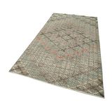 142x275 cm Kareli Kilim Kahverengi Kareli Yün El Dokuma Modern Geometrik Etnik Eskitme Desenli Boho Oturma Odası Salon Yolluk Koridor Mutfak Halısı