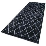 142x392 cm Geometrik Halı Siyah Geometrik Yün El Dokuma Modern Geometrik Etnik Eskitme Desenli Boho Oturma Odası Salon Yolluk Koridor Mutfak Halısı