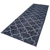 142x416 cm Geometrik Halı Mor Geometrik Yün El Dokuma Modern Geometrik Etnik Eskitme Desenli Boho Oturma Odası Salon Yolluk Koridor Mutfak Halısı