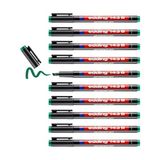 143 B Permanent Kalem - Asetat Kalemi Yeşil - 10 Kalem - Kesik Uç 1-3 mm - Standart