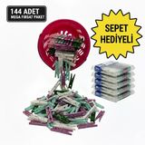 144 Adet Çamaşır Mandalı + Mandal Sepeti Hediyeli - Mega Fırsat Paketi - Paslanmaz Yaylı