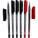 1440 Tükenmez Kalem 0.8 mm 6 Lı Kalem Seti ( 4 Siyah 2 Kırmızı )