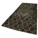 144x364 cm Geometrik Halı Siyah Geometrik Yün El Dokuma Modern Geometrik Etnik Eskitme Desenli Boho Oturma Odası Salon Yolluk Koridor Mutfak Halısı