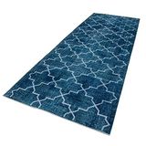 144x380 cm Geometrik Halı Turkuaz Geometrik Yün El Dokuma Modern Geometrik Etnik Eskitme Desenli Boho Oturma Odası Salon Yolluk Koridor Mutfak Halısı