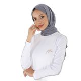 1451_Nakışlı Basic Tesettür Tunik, 00200 Beyaz, 46