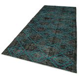 145x357 cm Geometrik Halı Siyah Geometrik Yün El Dokuma Modern Geometrik Etnik Eskitme Desenli Boho Oturma Odası Salon Yolluk Koridor Mutfak Halısı