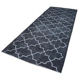 145x382 cm Geometrik Halı Gri Geometrik Yün El Dokuma Modern Geometrik Etnik Eskitme Desenli Boho Oturma Odası Salon Yolluk Koridor Mutfak Halısı