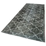 145x383 cm Geometrik Halı Siyah Geometrik Yün El Dokuma Modern Geometrik Etnik Eskitme Desenli Boho Oturma Odası Salon Yolluk Koridor Mutfak Halısı