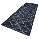 145x405 cm Geometrik Halı Mor Geometrik Yün El Dokuma Modern Geometrik Etnik Eskitme Desenli Boho Oturma Odası Salon Yolluk Koridor Mutfak Halısı