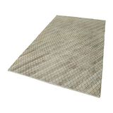146x260 cm Kareli Kilim Bej Kareli Yün El Dokuma Modern Geometrik Etnik Eskitme Desenli Boho Oturma Odası Salon Yolluk Koridor Mutfak Halısı