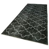 146x376 cm Geometrik Halı Siyah Geometrik Yün El Dokuma Modern Geometrik Etnik Eskitme Desenli Boho Oturma Odası Salon Yolluk Koridor Mutfak Halısı