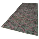 146x388 cm Geometrik Halı Gri Geometrik Yün El Dokuma Modern Geometrik Etnik Eskitme Desenli Boho Oturma Odası Salon Yolluk Koridor Mutfak Halısı