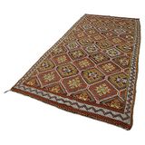 147x320 cm Geometrik Kilim kırmızı Geometrik Yün El Dokuma Modern Geometrik Etnik Eskitme Desenli Boho Oturma Odası Salon Yolluk Koridor Mutfak Halısı