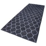 147x387 cm Geometrik Halı Mor Geometrik Yün El Dokuma Modern Geometrik Etnik Eskitme Desenli Boho Oturma Odası Salon Yolluk Koridor Mutfak Halısı
