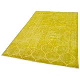 148x245 cm Geometrik Halı Sarı Geometrik Yün El Dokuma Modern Geometrik Etnik Eskitme Desenli Boho Oturma Odası Salon Yolluk Koridor Mutfak Halısı