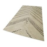 148x268 cm Kareli Kilim Bej Kareli Yün El Dokuma Modern Geometrik Etnik Eskitme Desenli Boho Oturma Odası Salon Yolluk Koridor Mutfak Halısı