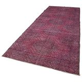 148x414 cm Geometrik Halı Mor Geometrik Yün El Dokuma Modern Geometrik Etnik Eskitme Desenli Boho Oturma Odası Salon Yolluk Koridor Mutfak Halısı