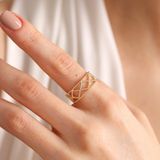 14k Desing Altın Piramit Yüzük