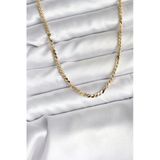 14K Gold Renk Kaplama Ezme Yılan Zincir Model Cm Kadın Kolye 5886